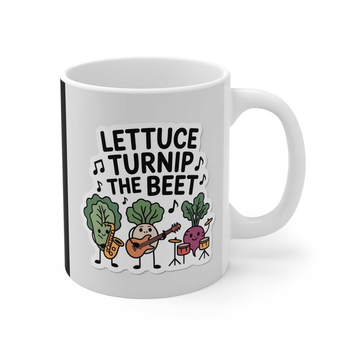 Whimsical Vegetable Mug, Funny Lettuce Turnip the Beet Coffee Cup, Gift for Gardeners, Music Lovers, Fun Kitchen Decor