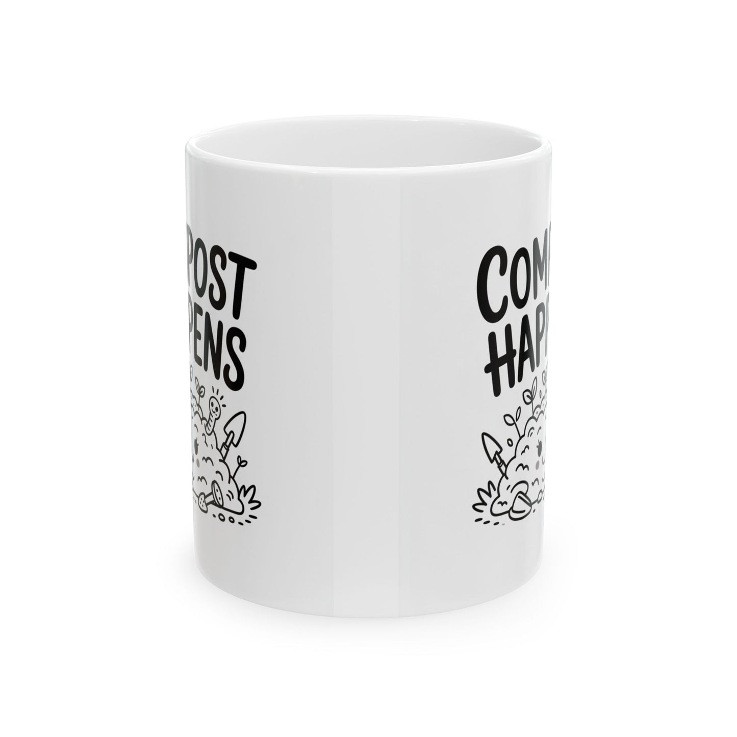 Compost Happens Ceramic Mug for Garden Lovers, Perfect Gift for Plant Enthusiasts!