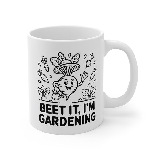 Beet It I'm Gardening Mug, Funny Plant Lover Gift, Potting Shed Decor, Gift for Gardeners